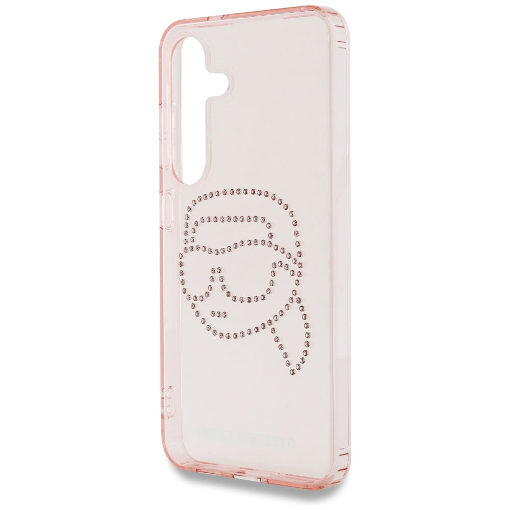 Θήκη για Samsung Galaxy S25 S931, Karl Lagerfeld, IML Rhinestones Karl's Head, Ροζ