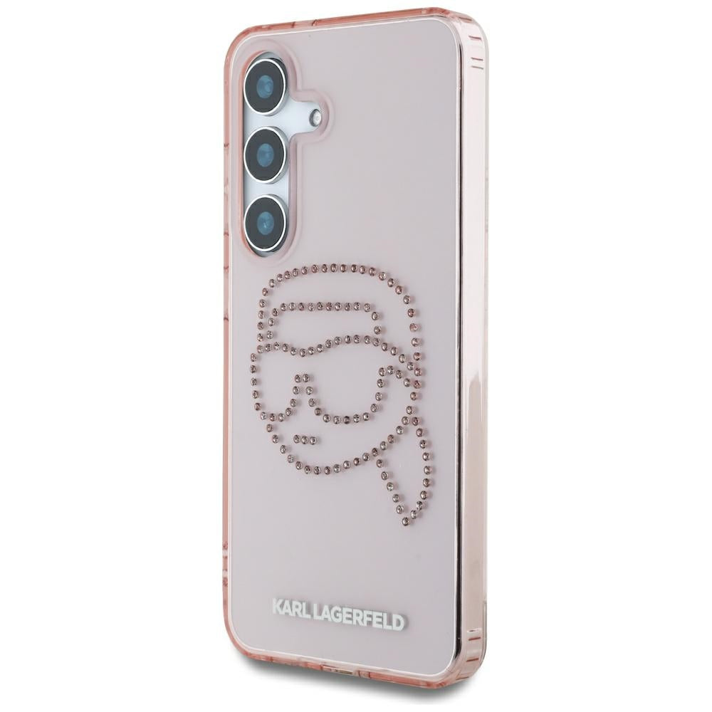 Θήκη για Samsung Galaxy S25 S931, Karl Lagerfeld, IML Rhinestones Karl's Head, Ροζ