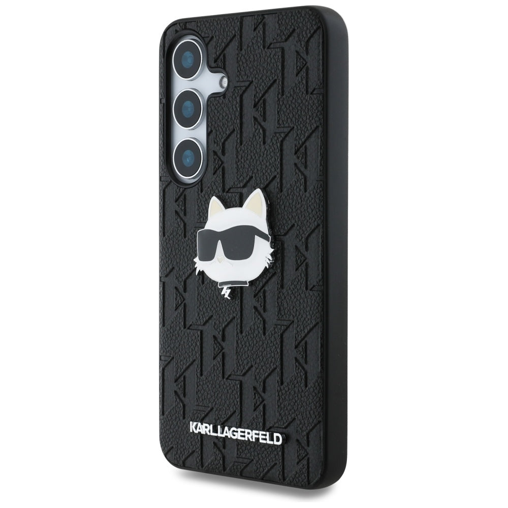 Θήκη για Samsung Galaxy S25 S931, Karl Lagerfeld, Monogram Choupette's Head, Μαύρη