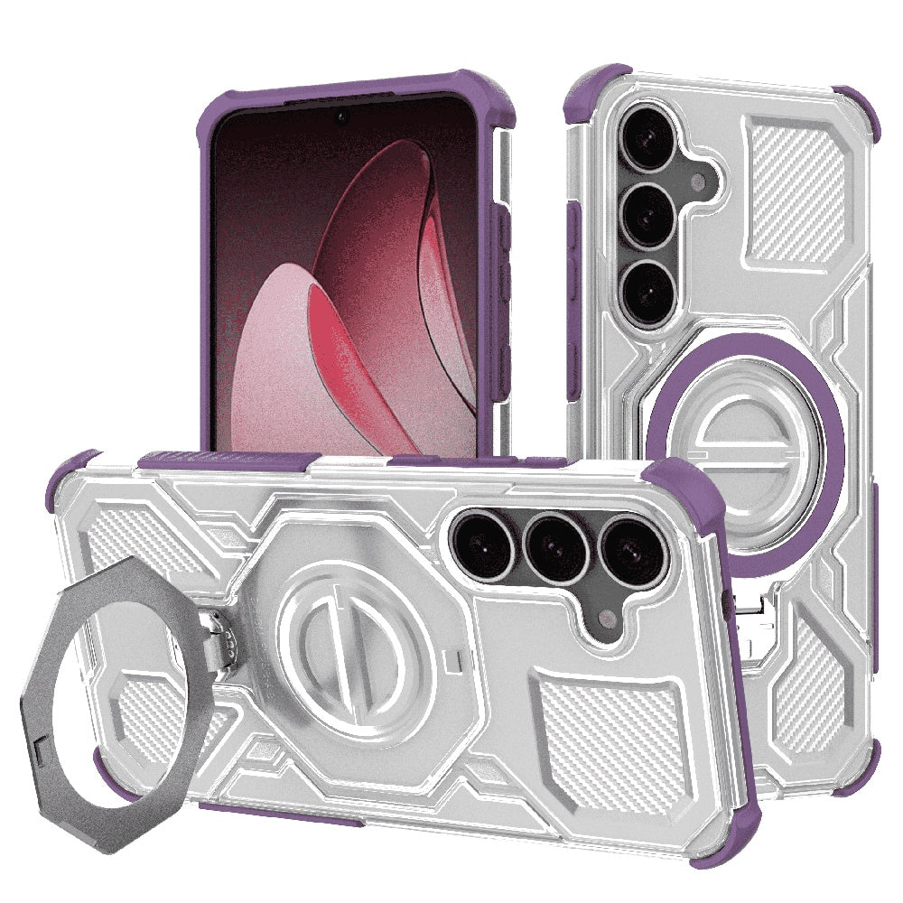 Θήκη για Samsung Galaxy S25 S931, Techsuit, Carbon Shield Pro, Μωβ