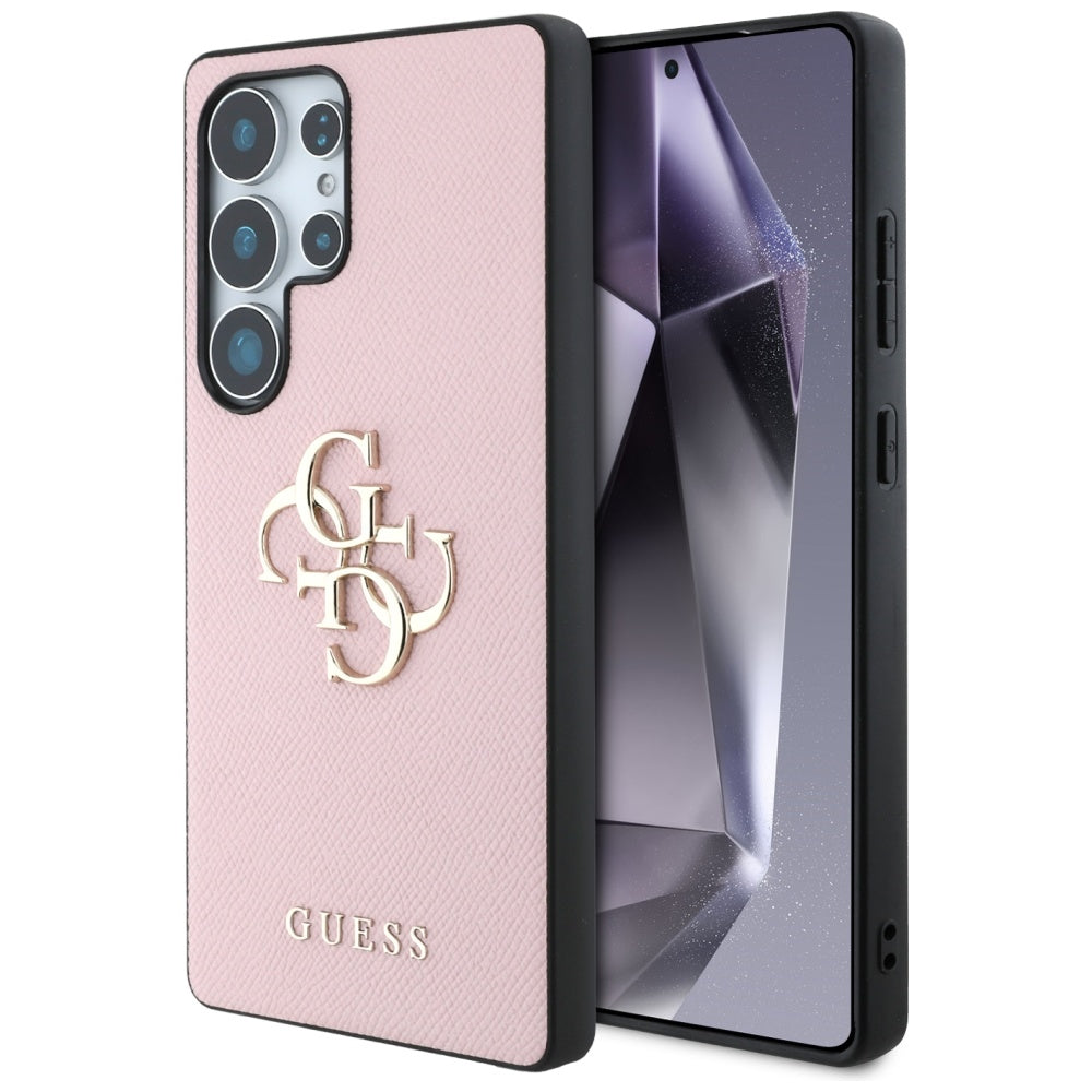 Θήκη για Samsung Galaxy S25 Ultra S938, Guess, 4G Grained Big and Classic Logo, Ροζ