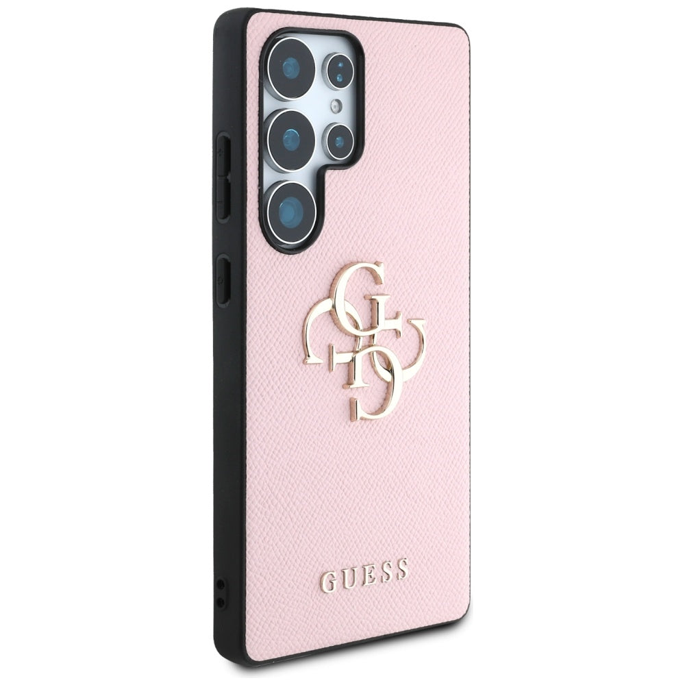 Θήκη για Samsung Galaxy S25 Ultra S938, Guess, 4G Grained Big and Classic Logo, Ροζ