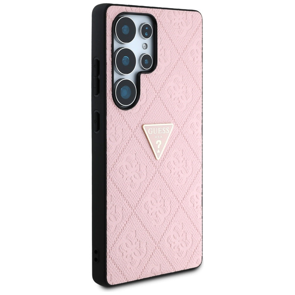 Θήκη για Samsung Galaxy S25 Ultra S938, Guess, Grained Hot Stamp 4G Triangle, Ροζ