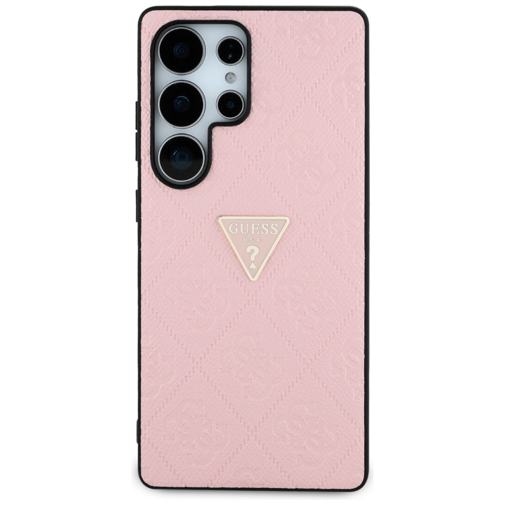 Θήκη για Samsung Galaxy S25 Ultra S938, Guess, Grained Hot Stamp 4G Triangle, Ροζ