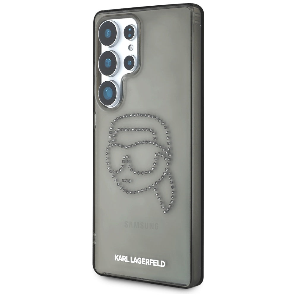 Θήκη για Samsung Galaxy S25 Ultra S938, Karl Lagerfeld, IML Rhinestones Karl's Head, Μαύρη