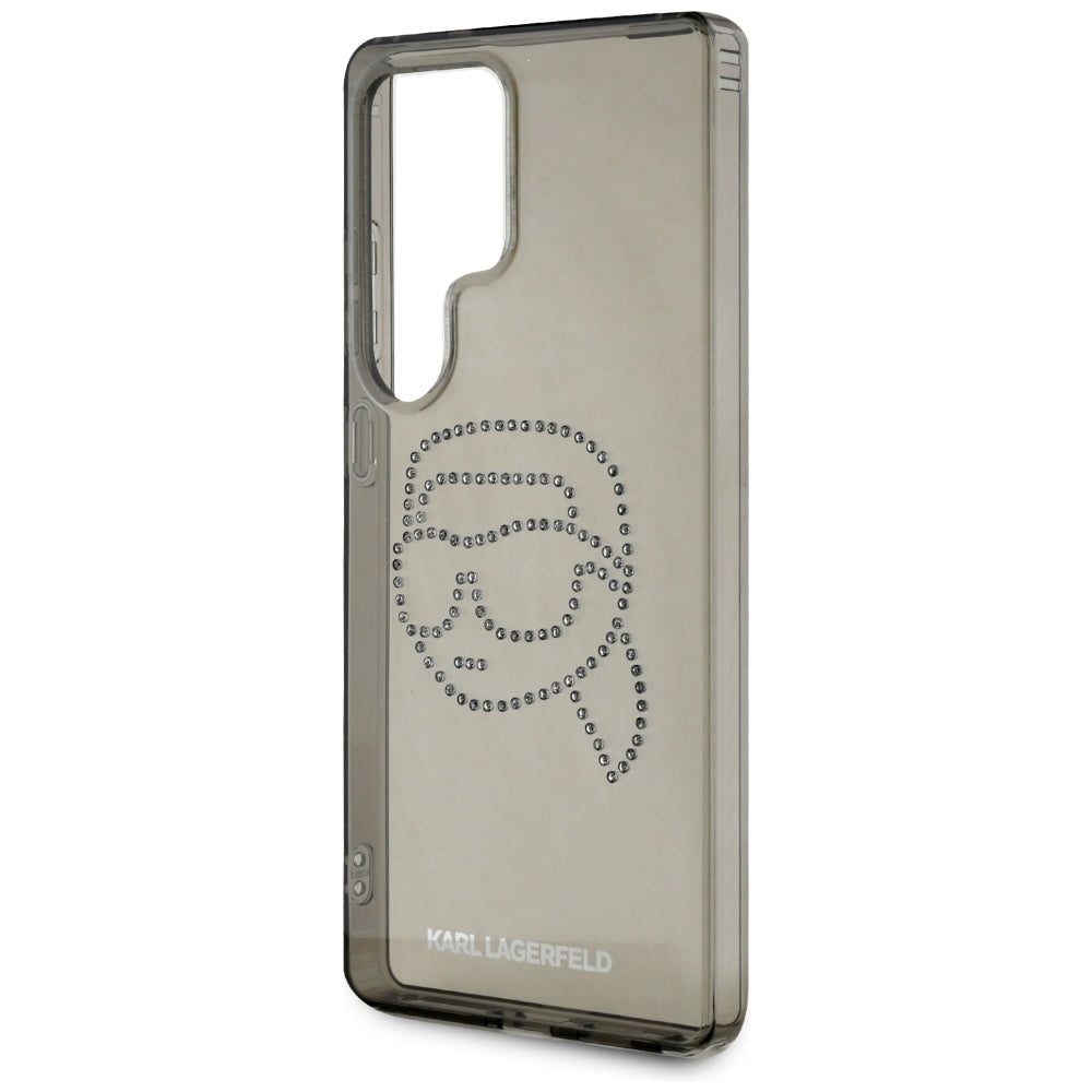 Θήκη για Samsung Galaxy S25 Ultra S938, Karl Lagerfeld, IML Rhinestones Karl's Head, Μαύρη