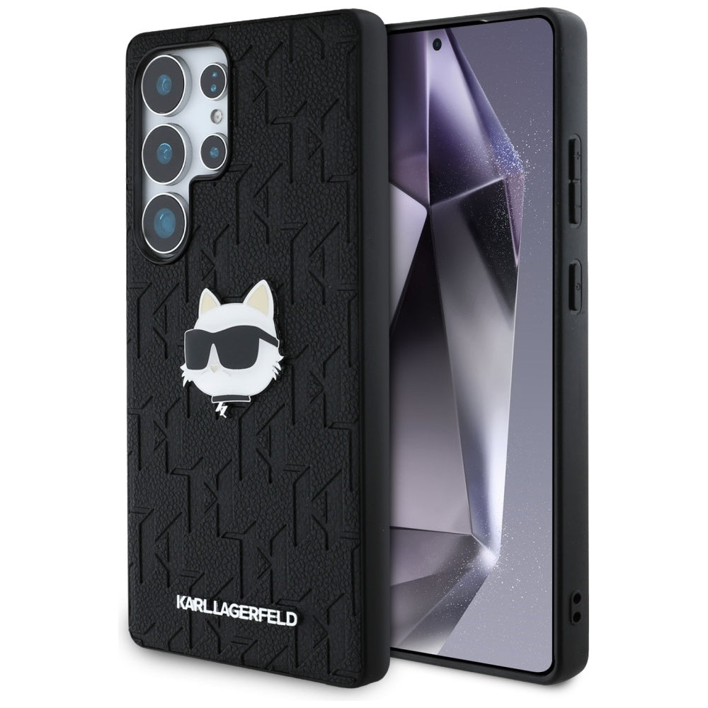 Θήκη για Samsung Galaxy S25 Ultra S938, Karl Lagerfeld, Monogram Choupette's Head, Μαύρη