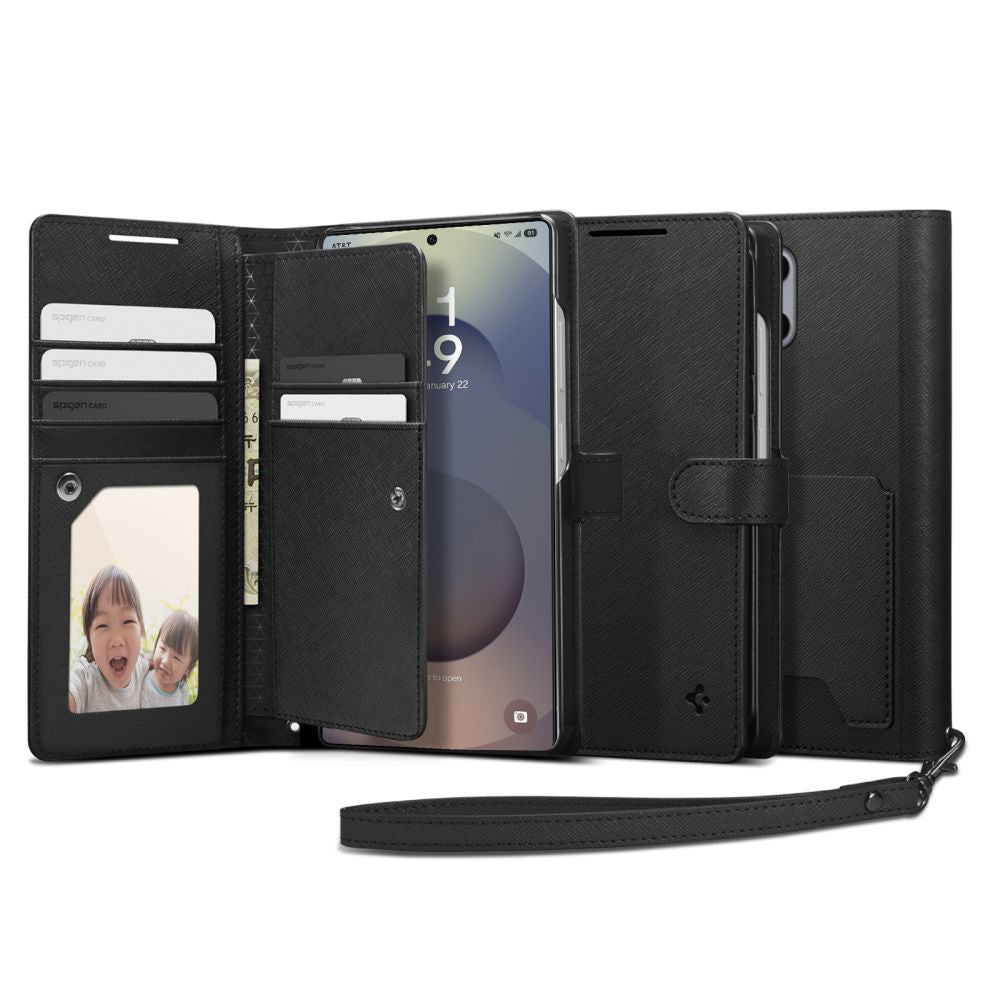Θήκη για Samsung Galaxy S25 Ultra S938, Spigen, Wallet S, Μαύρη ACS09124