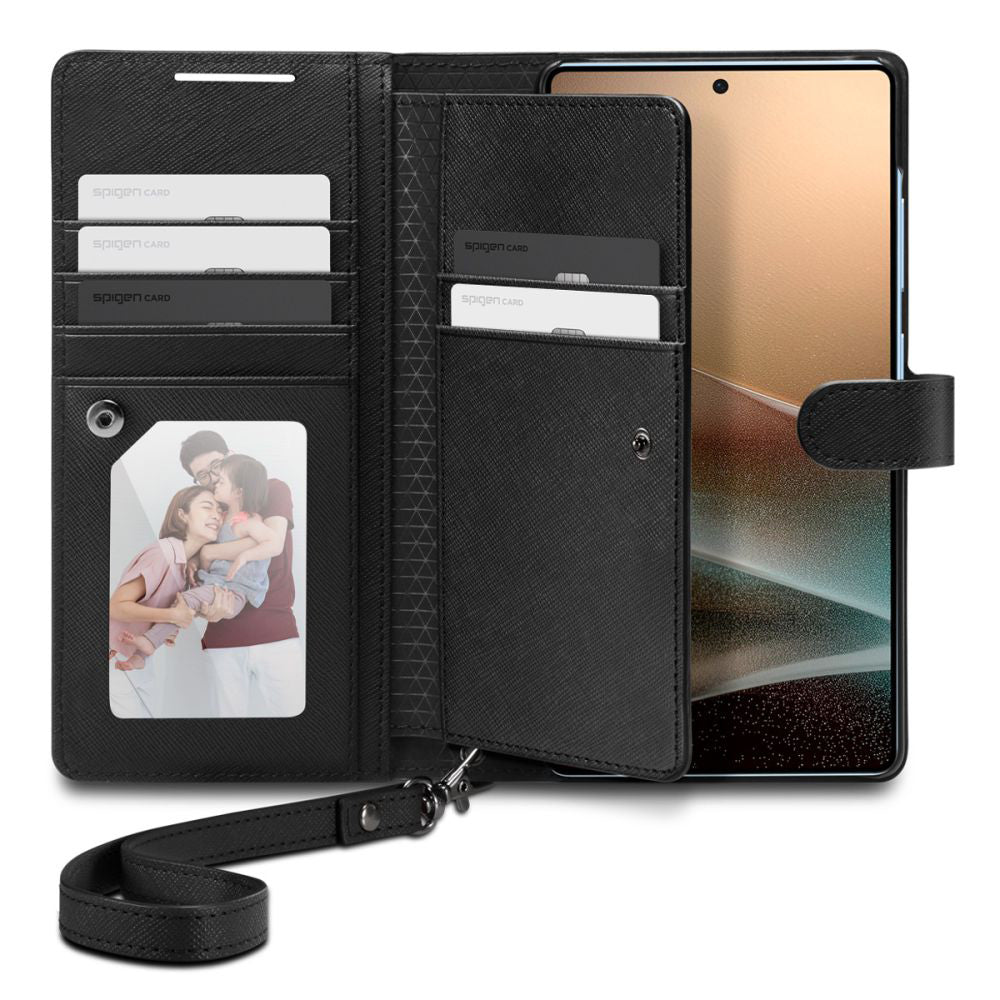 Θήκη για Samsung Galaxy S25 Ultra S938, Spigen, Wallet S, Μαύρη ACS09124