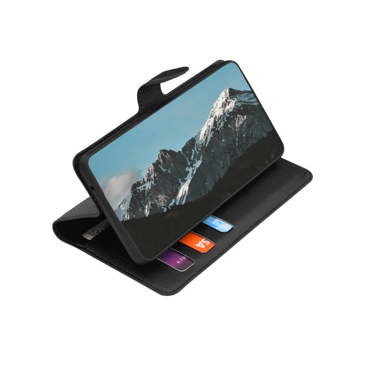 Θήκη για Samsung Galaxy S26 FE / S25 FE, Techsuit, Δερμάτινο Φύλλο, Μαύρο