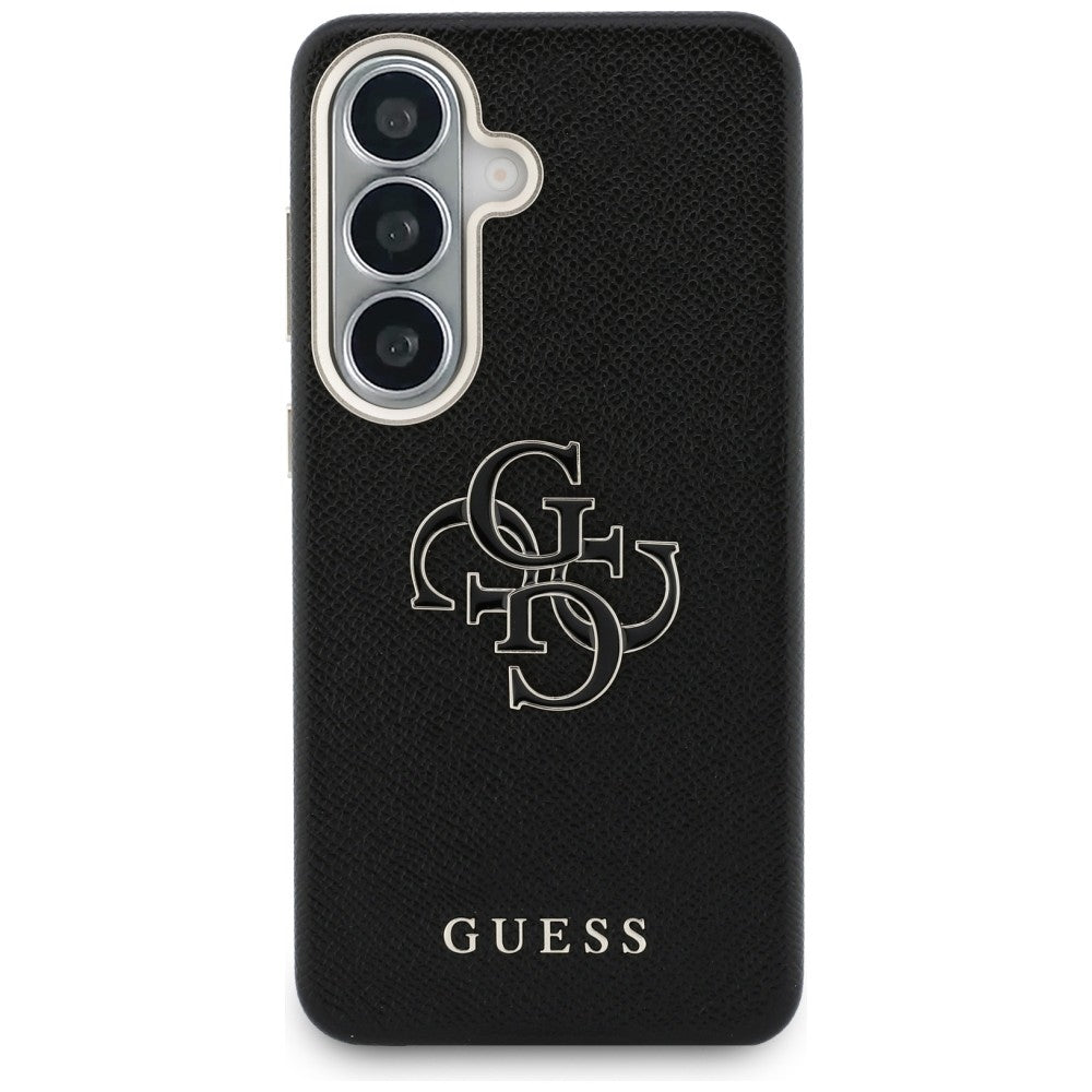 Case for Samsung Galaxy S26 Plus S947, Guess, 4G Grained Big and Classic Logo, Black