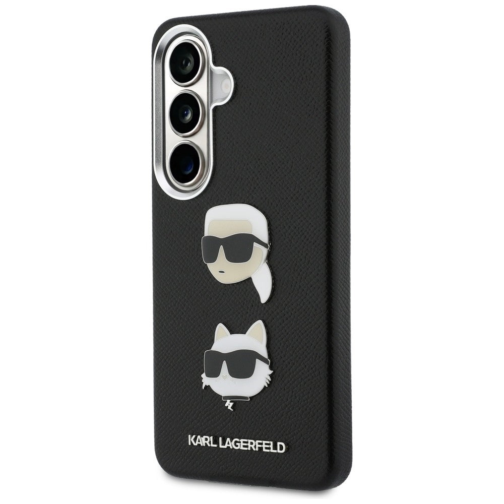 Θήκη για Samsung Galaxy S26 Plus S947, Karl Lagerfeld, Saffiano Karl & Choupette's Head Pin, Μαύρη