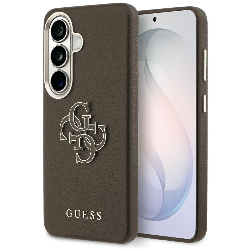 Case for Samsung Galaxy S26 S942, Guess, 4G Grained Big and Classic Logo, Brown