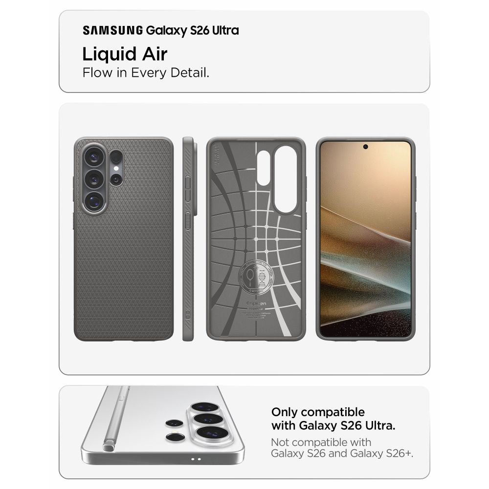 Θήκη για Samsung Galaxy S26 Ultra S948, Spigen, Liquid Air, Γκρι ACS11205