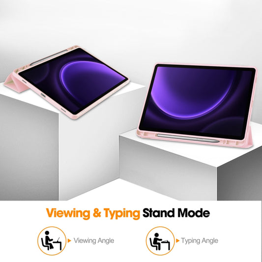Θήκη για Samsung Galaxy Tab S9 FE / Tab S9 / Tab S10 FE, Techsuit, Flex Trifold, Ροζ