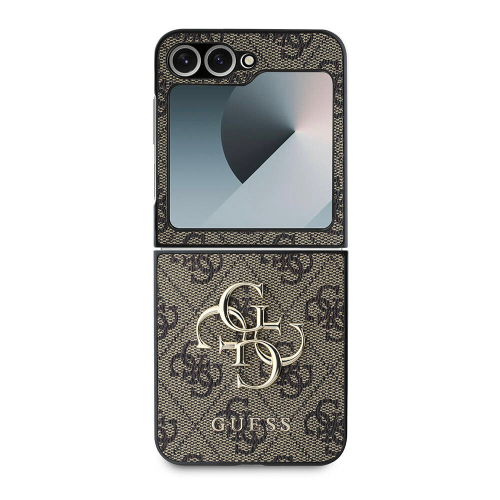 Θήκη για Samsung Galaxy Z Flip7 FE F761 / Z Flip6 F741, Guess, 4G Metal Logo, Καφέ