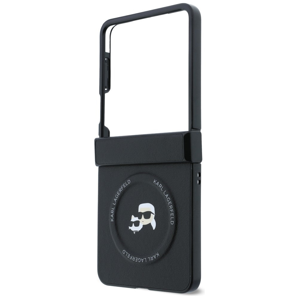 Case for Samsung Galaxy Z Flip8 F776, Karl Lagerfeld, Karl & Choupette Head Pin, Black