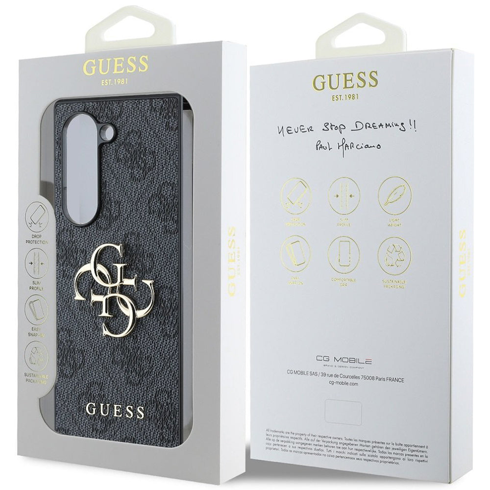 Θήκη για Samsung Galaxy Z Fold6 F956, Guess, 4G Metal Logo, Μαύρη