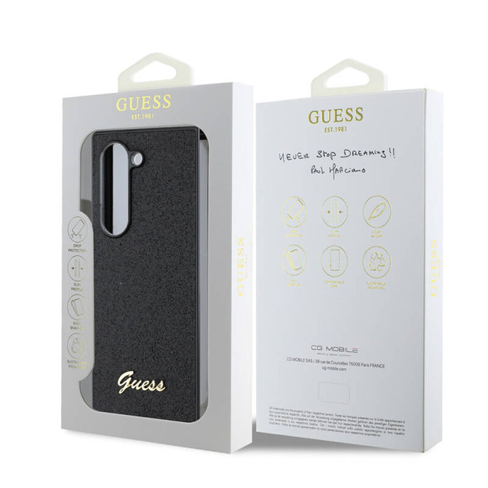 Θήκη για Samsung Galaxy Z Fold6 F956, Guess, Glitter Script, Μαύρη