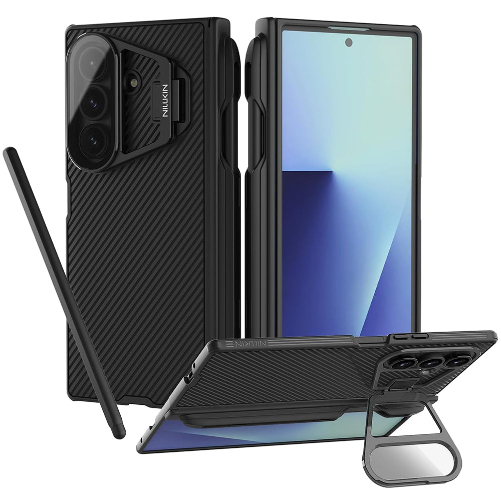 Θήκη για Samsung Galaxy Z Fold7 F966, Nillkin, CamShield Prop με Διαφανές Κάλυμμα Φακού και Θήκη για S-Pen, Μαύρο