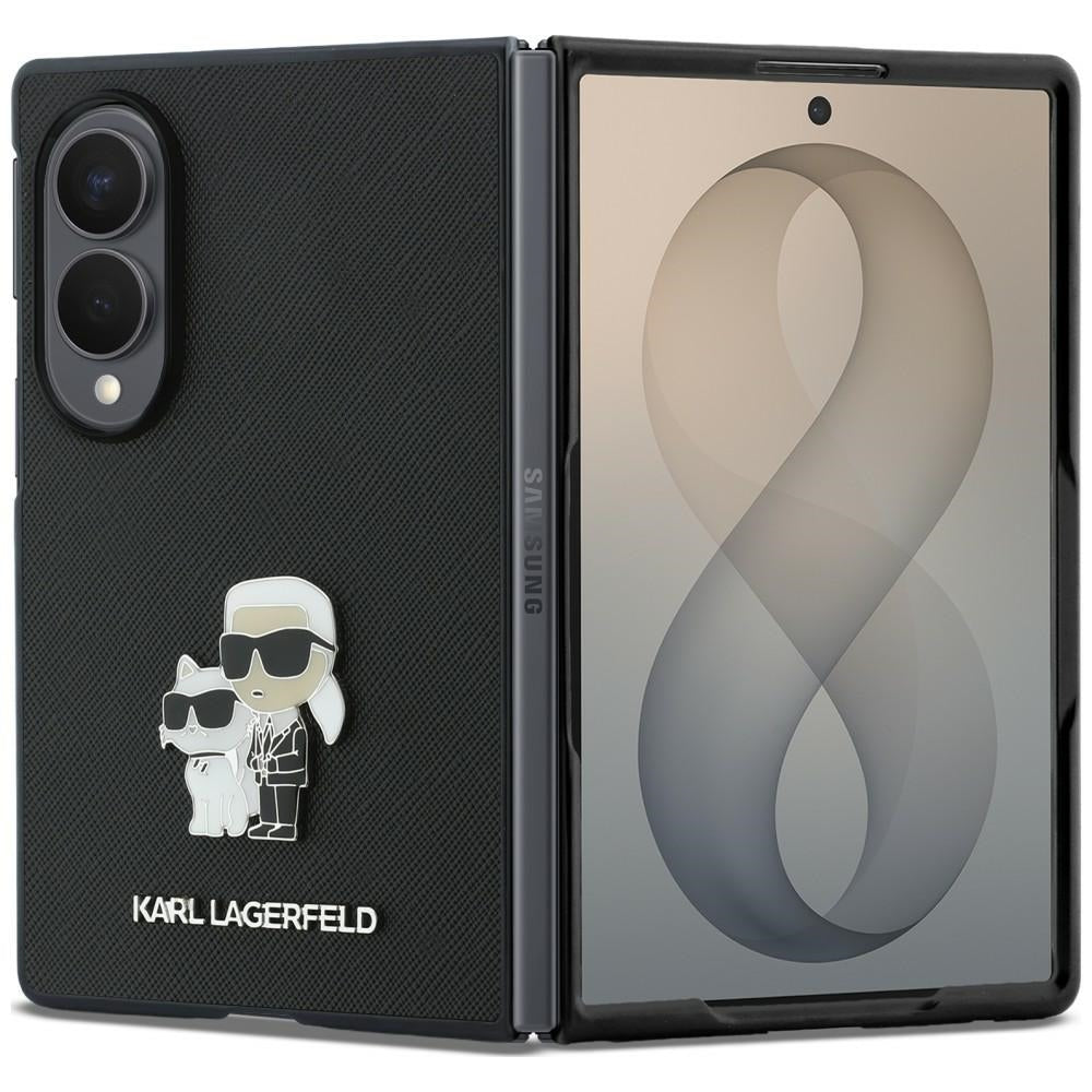 Θήκη για Samsung Galaxy Z Fold8 F971, Karl Lagerfeld, Saffiano Karl & Choupette Μεταλλικό Καρφίτσα, Μαύρο