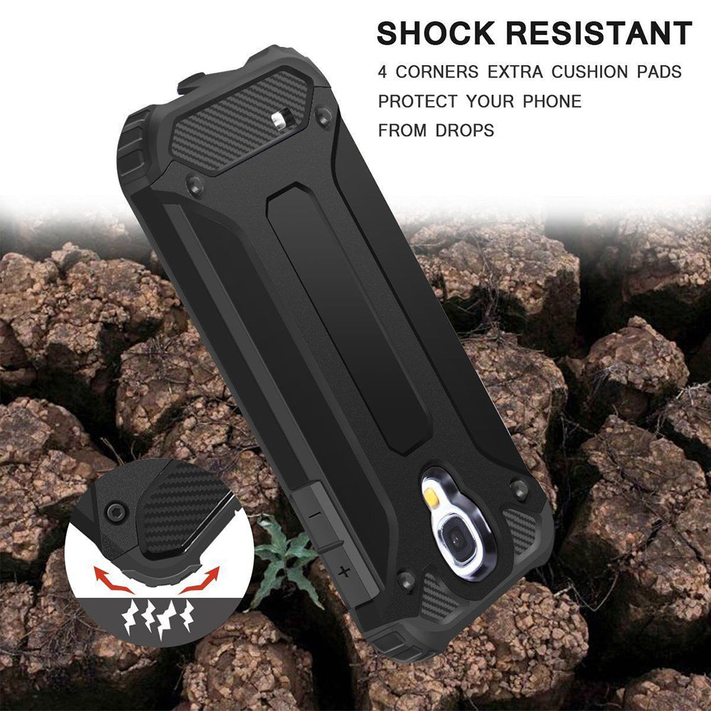 Θήκη για Samsung I9500 Galaxy S4, Techsuit, Hybrid Armor, Μαύρη