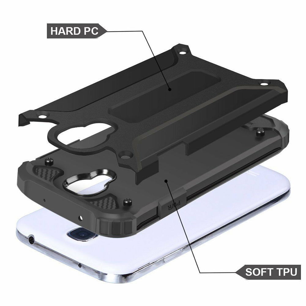 Θήκη για Samsung I9500 Galaxy S4, Techsuit, Hybrid Armor, Μαύρη