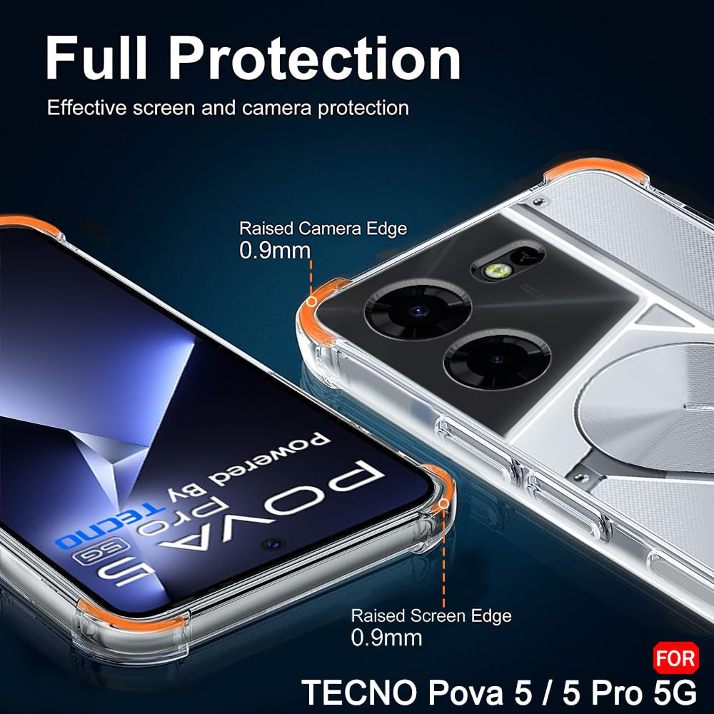 Θήκη για Tecno Pova 5 Pro, Techsuit, Ανθεκτική σε Κρούσεις Διαφανής, Διάφανη
