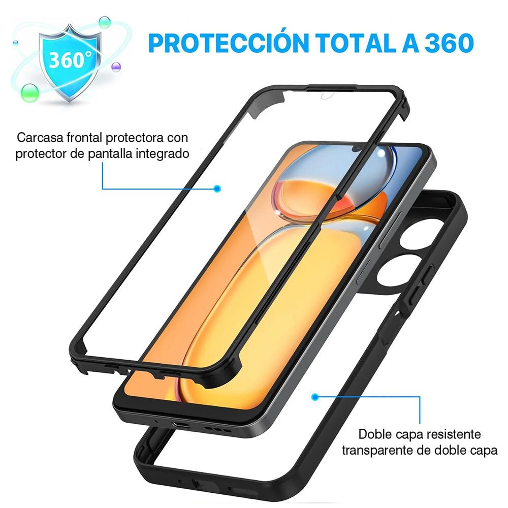 Θήκη για Xiaomi Poco C65 / Redmi 13C, Techsuit, ColorVerse 360, Μαύρο