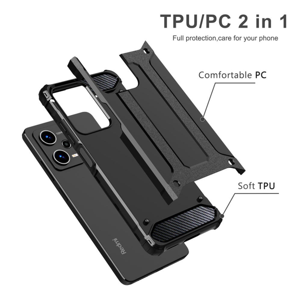 Θήκη για Xiaomi Poco C65 / Redmi 13C, Techsuit, Hybrid Armor, Μαύρη