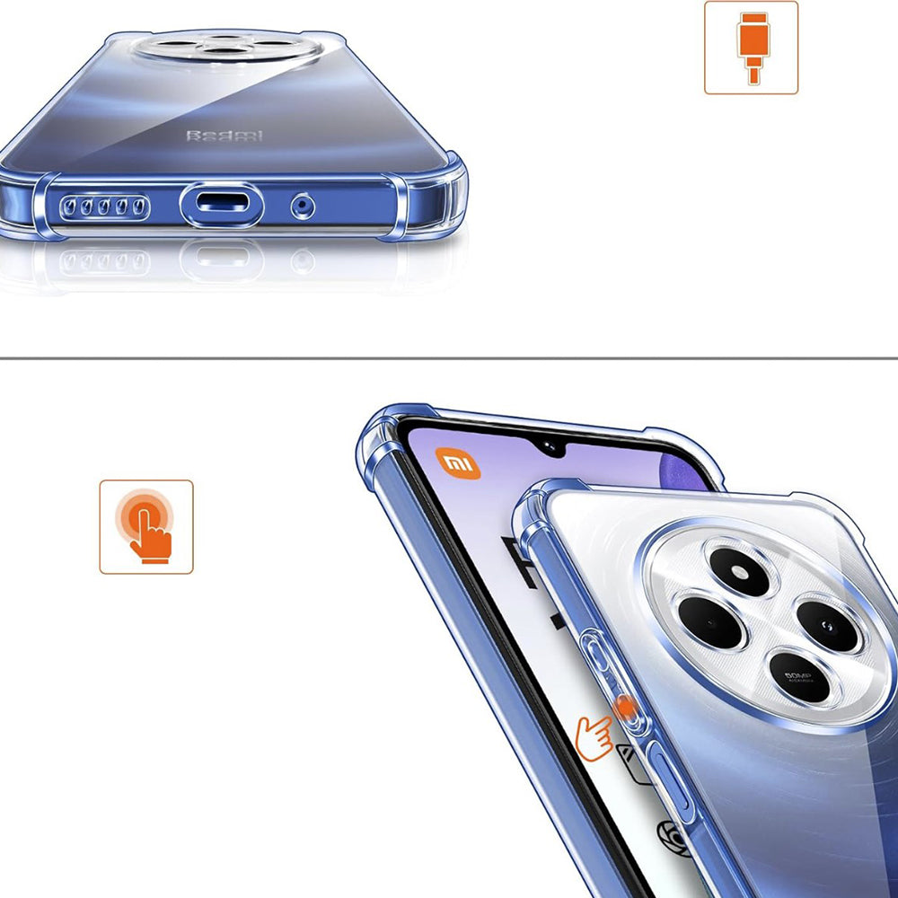 Θήκη για Xiaomi Poco C75 / Redmi 14C, Techsuit, Ανθεκτική σε Κρούσεις Διαφανής, Διάφανη
