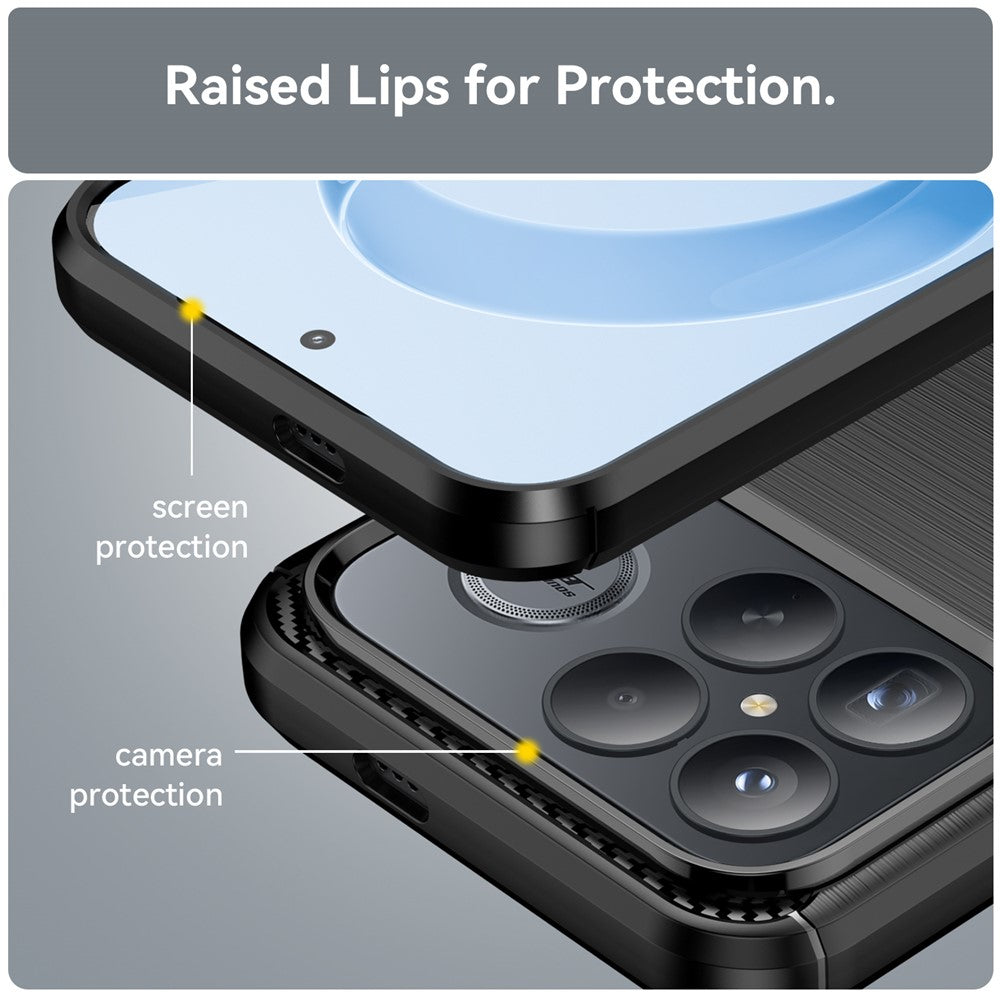 Θήκη για Xiaomi Poco F8 Ultra, Techsuit, Καρμπόν, Μαύρη