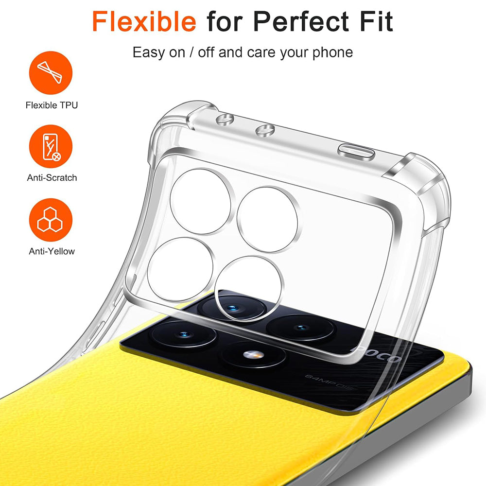 Θήκη για Xiaomi Poco X6 Pro, Techsuit, Ανθεκτική σε Κρούσεις Διαφανής, Διάφανη