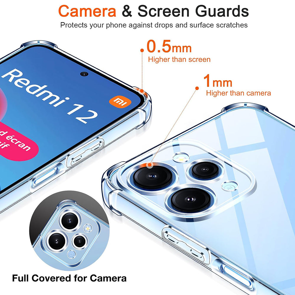 Θήκη για Xiaomi Redmi 12 5G / 12, Techsuit, Ανθεκτική σε Κρούσεις Διαφανής, Διάφανη