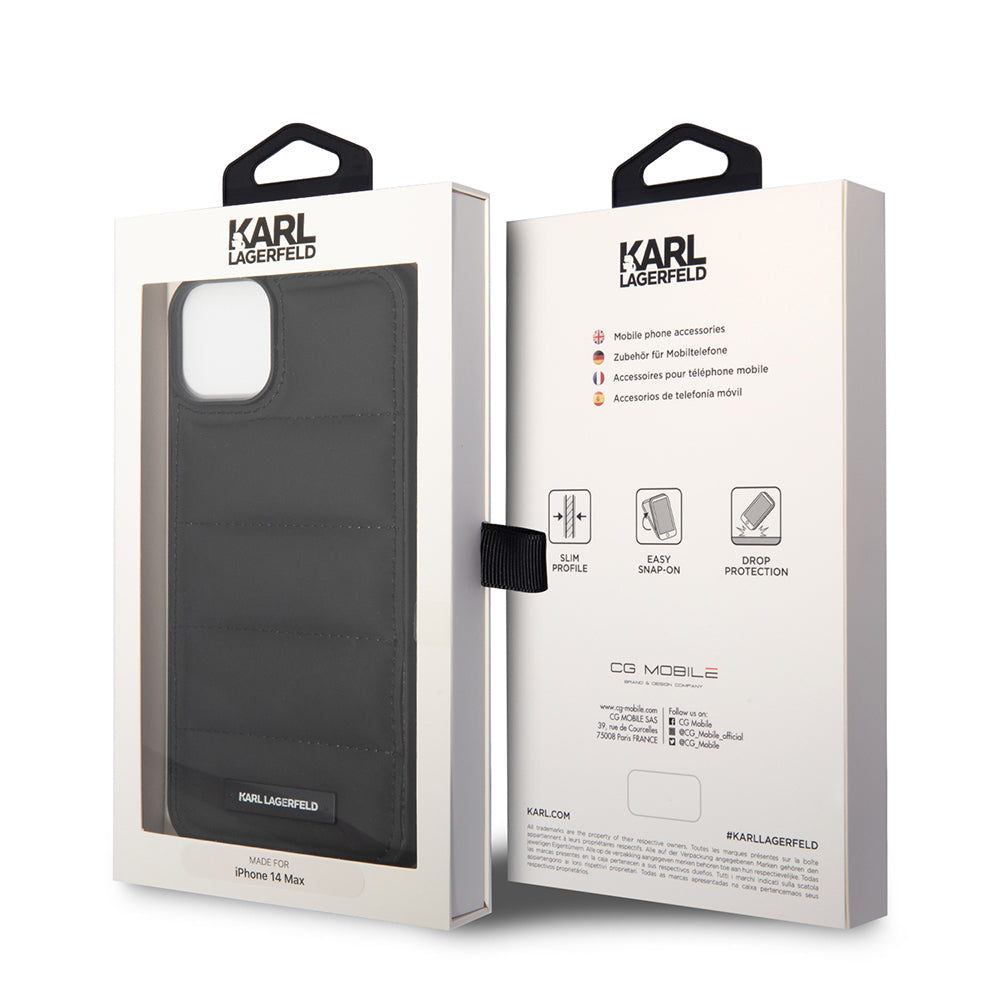 Θήκη για Apple iPhone 14 Plus, Karl Lagerfeld, Quilted Puffy Metal Logo, Μαύρη