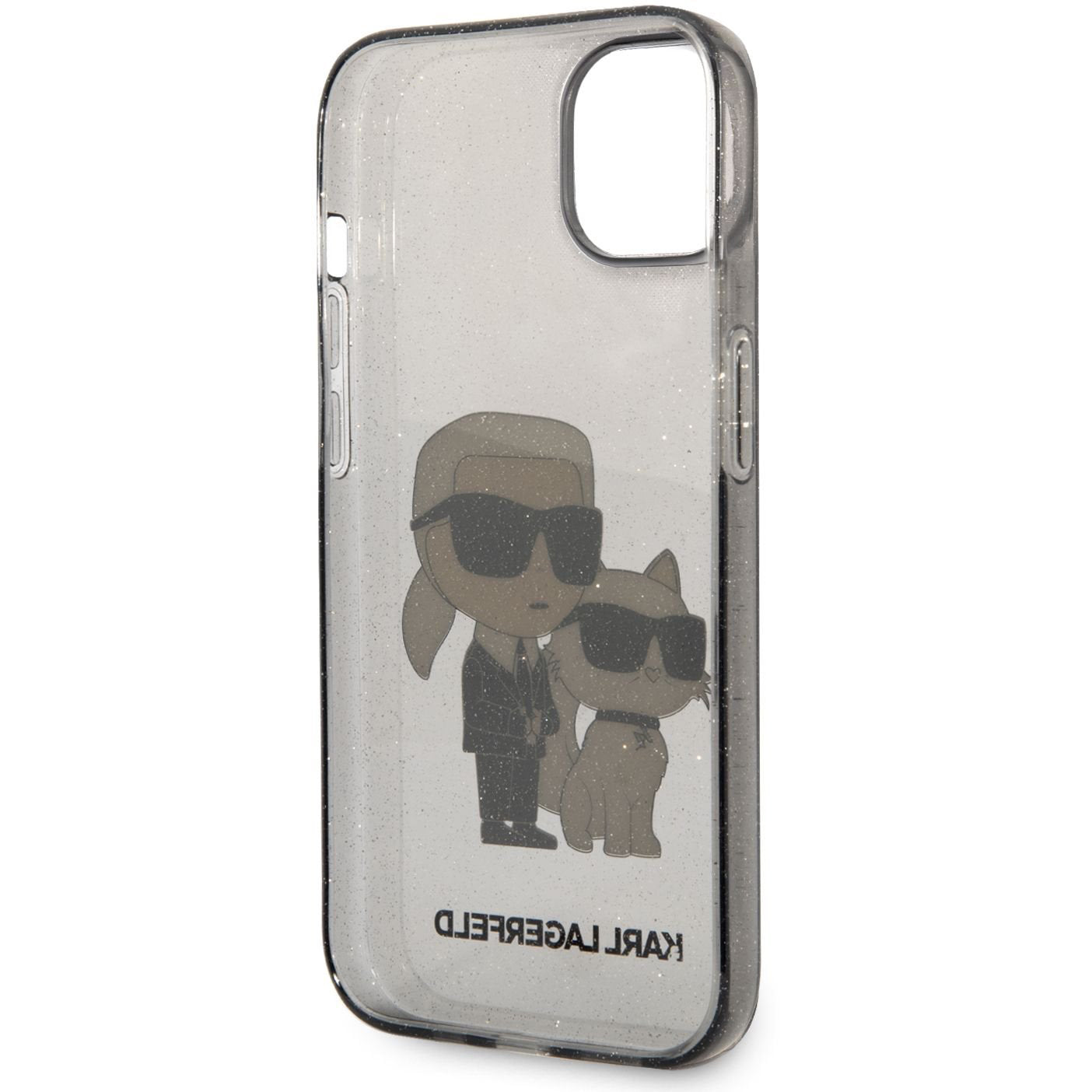 Θήκη για Apple iPhone 14 Plus, Karl Lagerfeld, IML Glitter Karl and Choupette NFT, Μαύρη