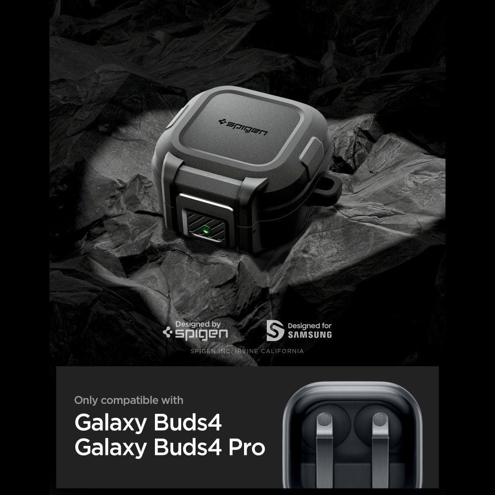 Θήκη Spigen Lock Fit για Samsung Galaxy Buds4 / Buds4 Pro, Ματ Μαύρη ACS11202