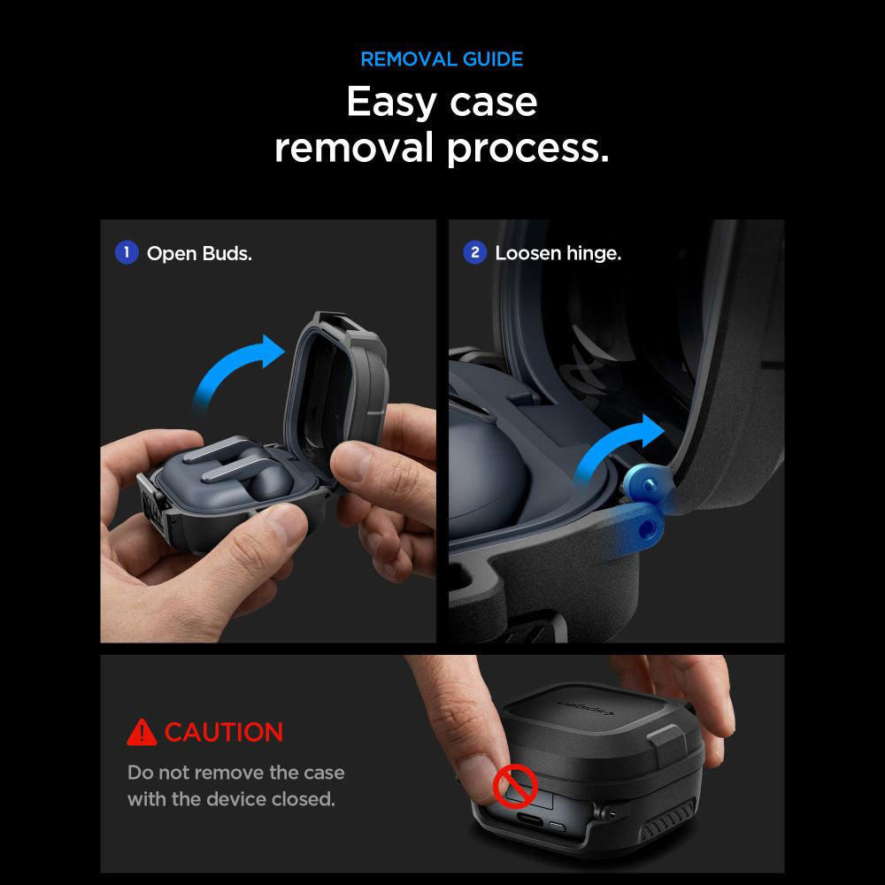 Θήκη Spigen Lock Fit για Samsung Galaxy Buds4 / Buds4 Pro, Ματ Μαύρη ACS11202