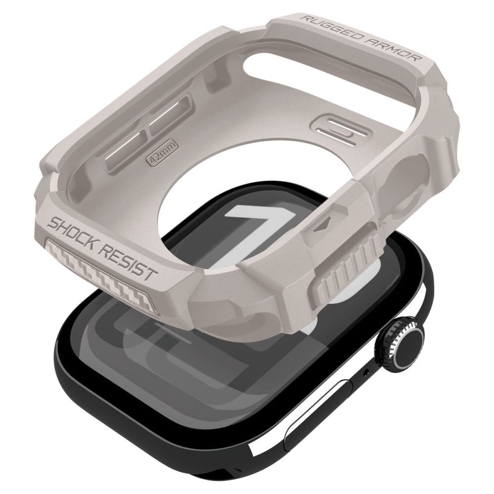 Θήκη Spigen Rugged Armor V2 για Apple Watch Series 10 / 11 42mm, Μπεζ ACS10493