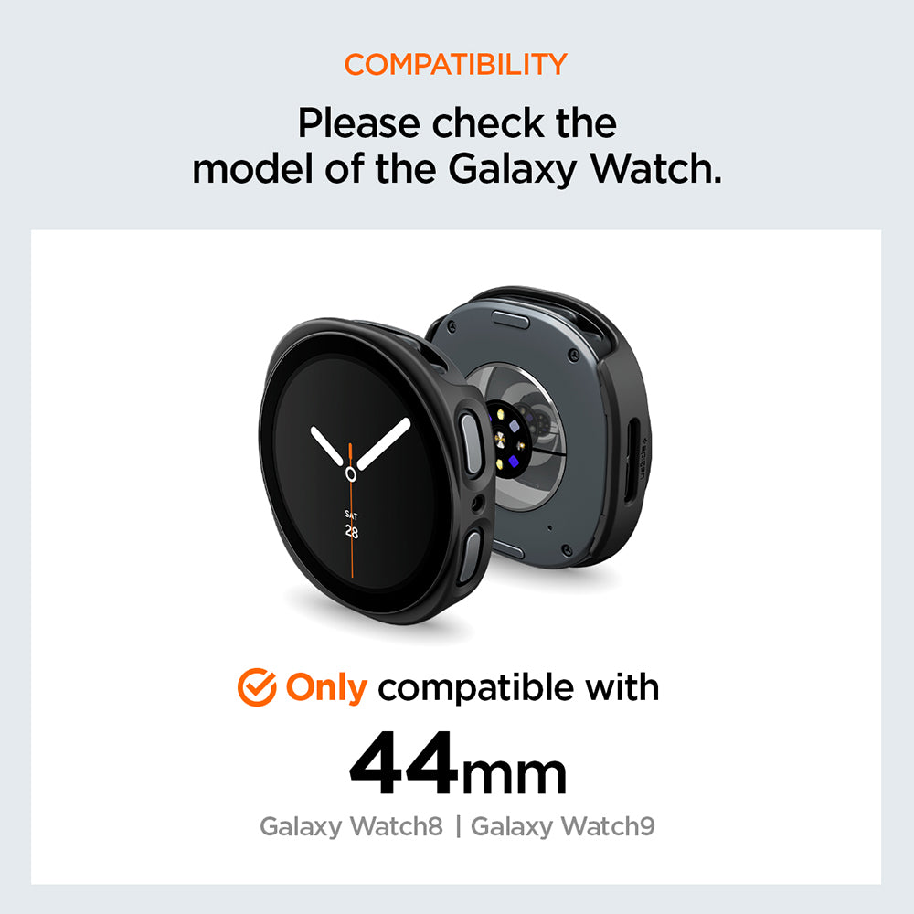Θήκη Spigen Thin Fit 360 για Samsung Galaxy Watch9 / Watch8 44mm, Μαύρη ACS11601