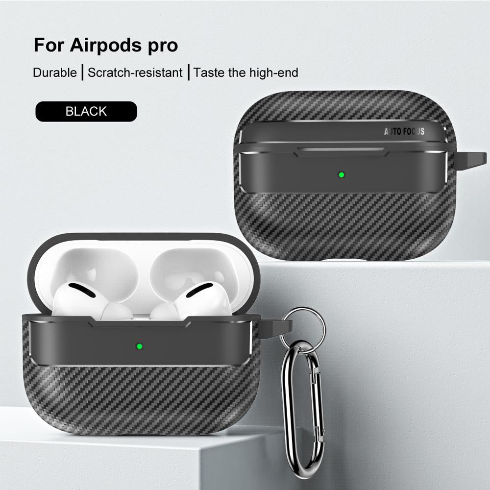 Θήκη Techsuit CarbonFiber για Apple AirPods Pro Series, Μαύρη