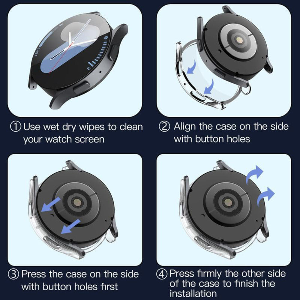 Θήκη Techsuit Defense360 Pro για Samsung Galaxy Watch7 44mm, Διαφανής