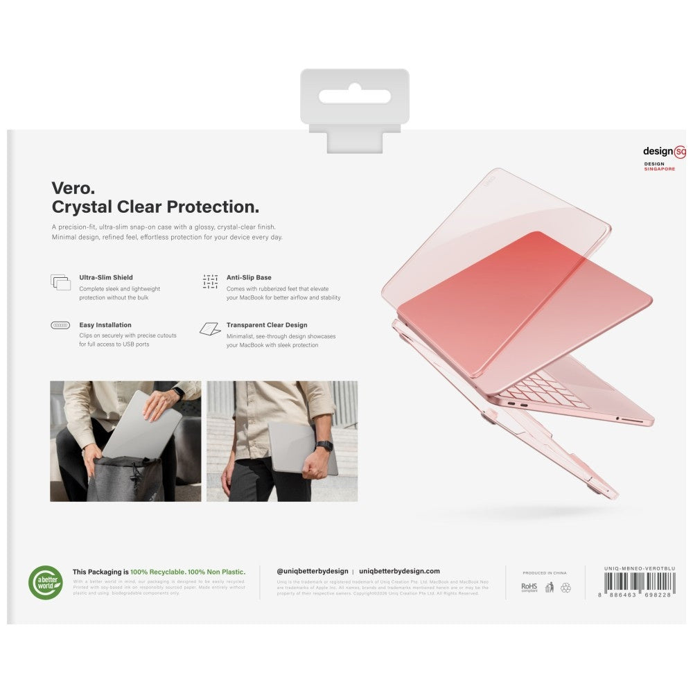 Θήκη UNIQ Vero για Apple MacBook Neo 13 ιντσών, Διαφανής