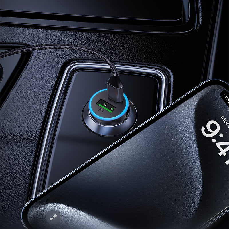 Φορτιστής Αυτοκινήτου Acefast B15, 65W, 3.25A, 1 X USB-A - 1 x USB-C, Γκρι