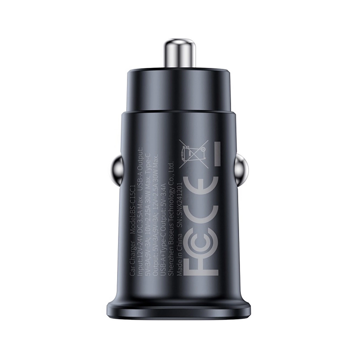 Φορτιστής Αυτοκινήτου Baseus GoTrip, 30W, 3A, 2 x USB-C, Μαύρο