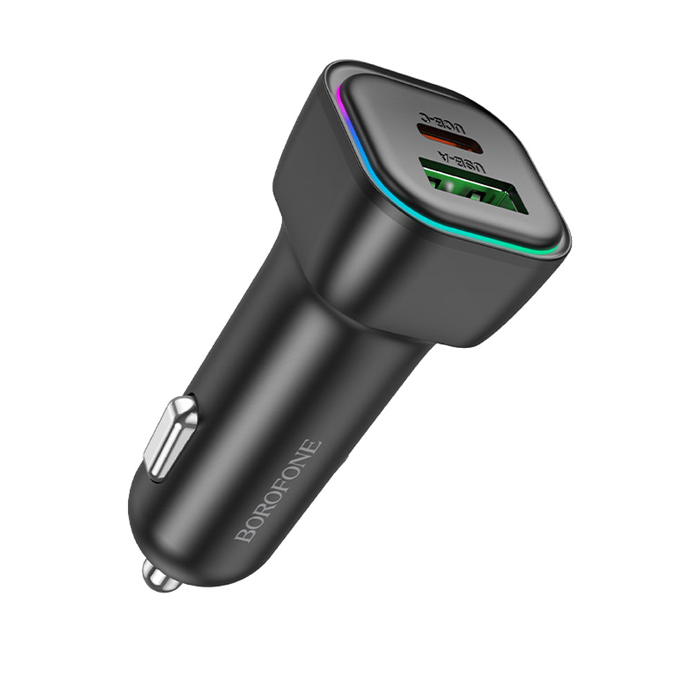 Φορτιστής Αυτοκινήτου Borofone BZ28A Trophie, 30W, 3A, 1 x USB-A - 1 x USB-C, Μαύρο