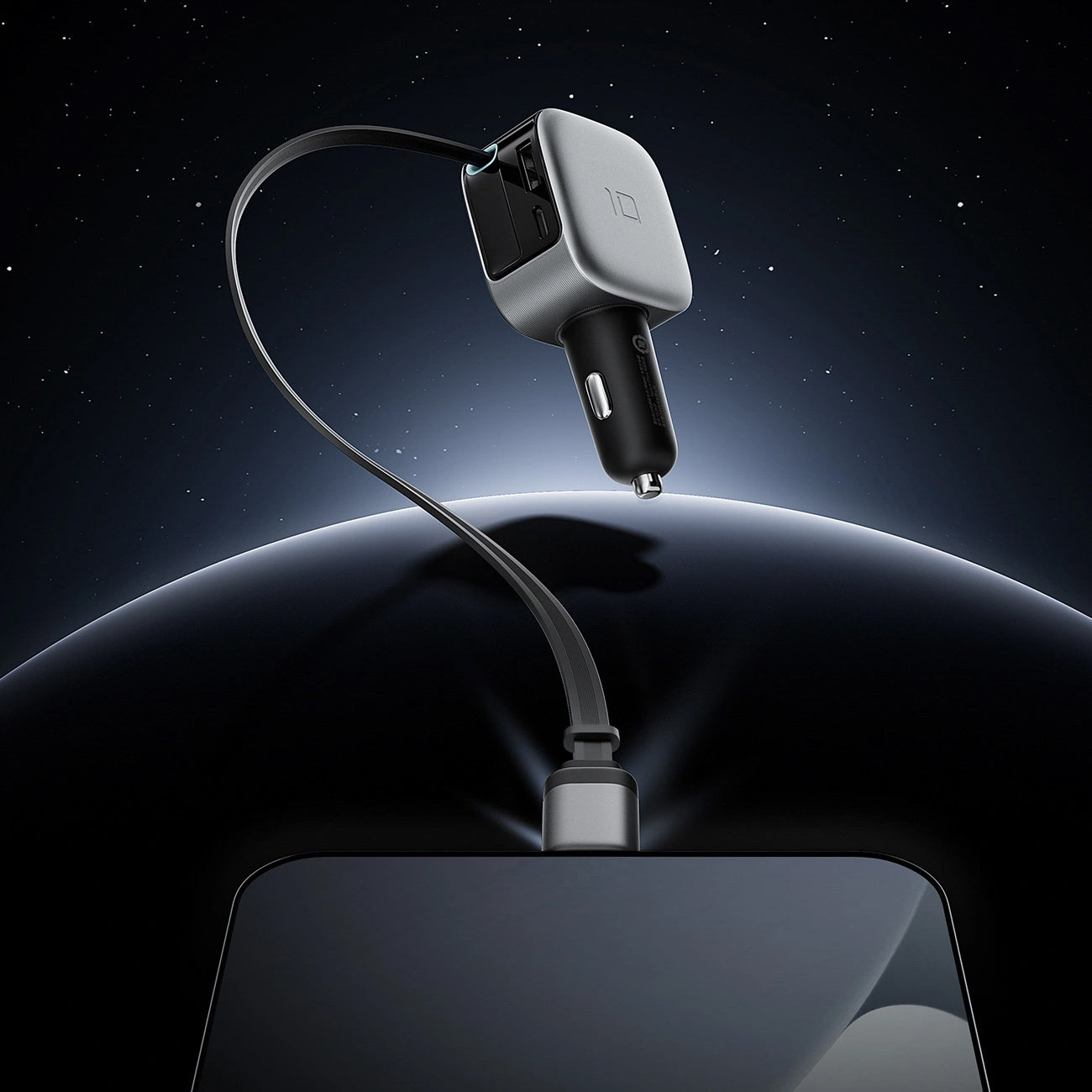 Φορτιστής Αυτοκινήτου με Καλώδιο USB-C Cuktech CC903P Οθόνη, 100W, 5A, 1 x USB-A - 1 x USB-C, Γκρι