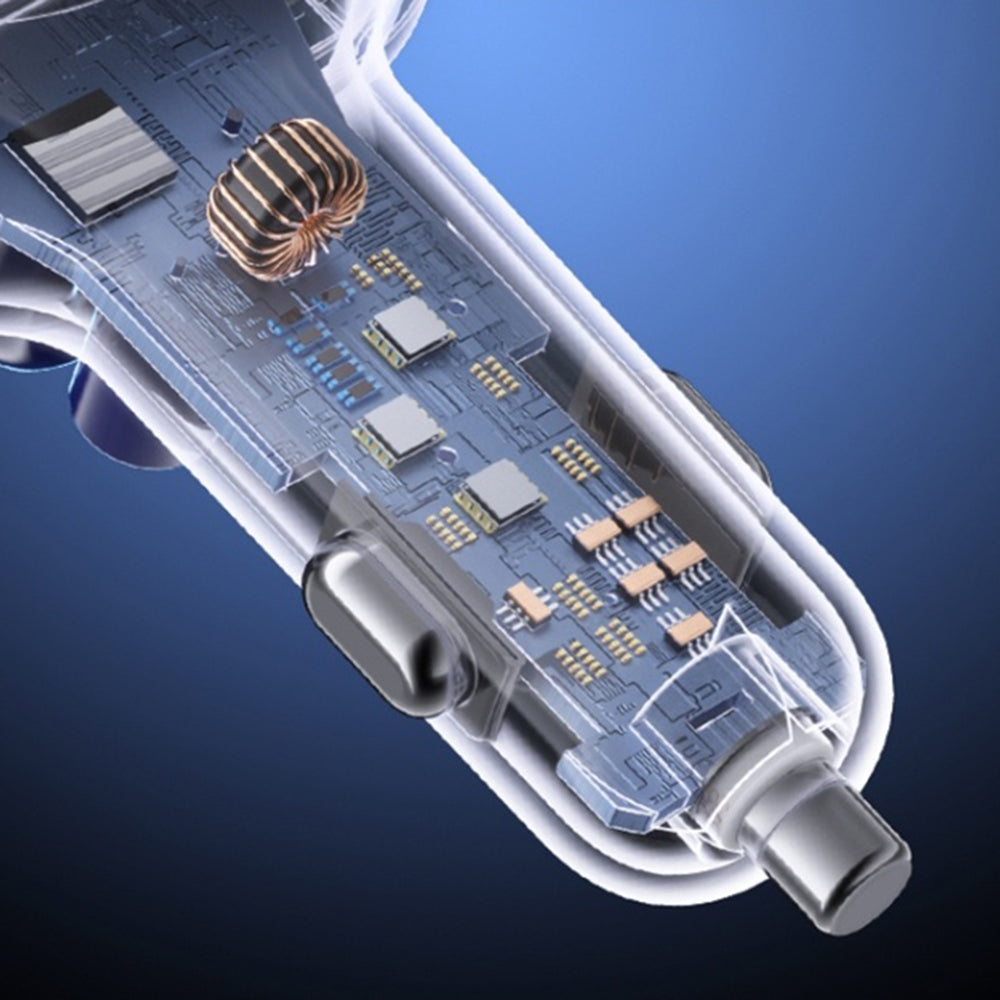 Φορτιστής Αυτοκινήτου με Καλώδιο USB-C / Lightning Yesido Y63 Display, 117W, 3A, 1 x USB-A - 1 x USB-C, Γκρι