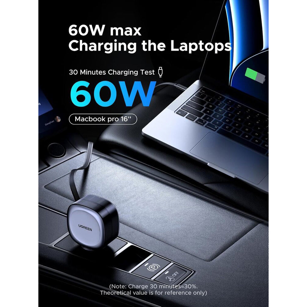 Φορτιστής Αυτοκινήτου με Καλώδιο USB-C UGREEN EC601, 75W, 3A, 1 x USB-A - 1 x USB-C, Γκρι