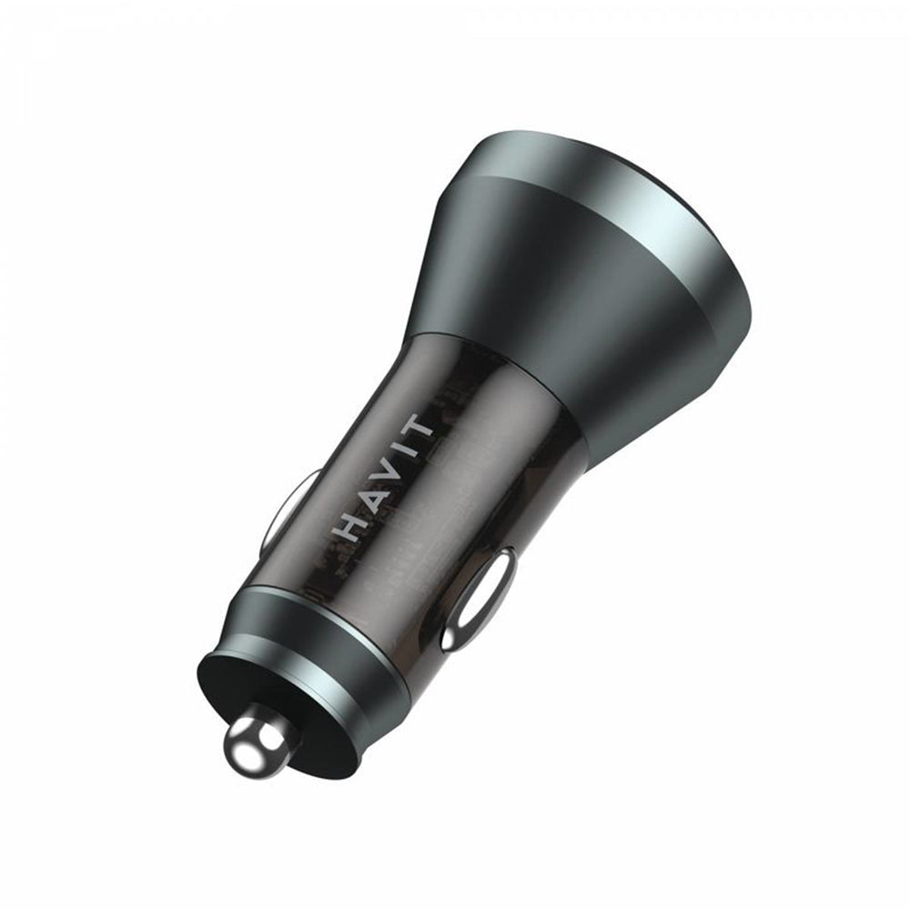 Φορτιστής Αυτοκινήτου HAVIT CC2017, 45W, 3A, 1 x USB-A - 1 x USB-C, Μαύρο Μπλε